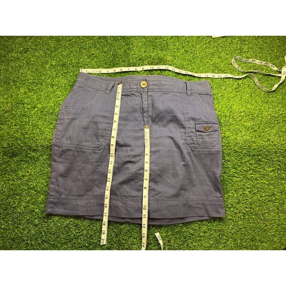 Tommy Hilfiger Womens Skirt Size 12 Gray Purple Cotton Twill Casual